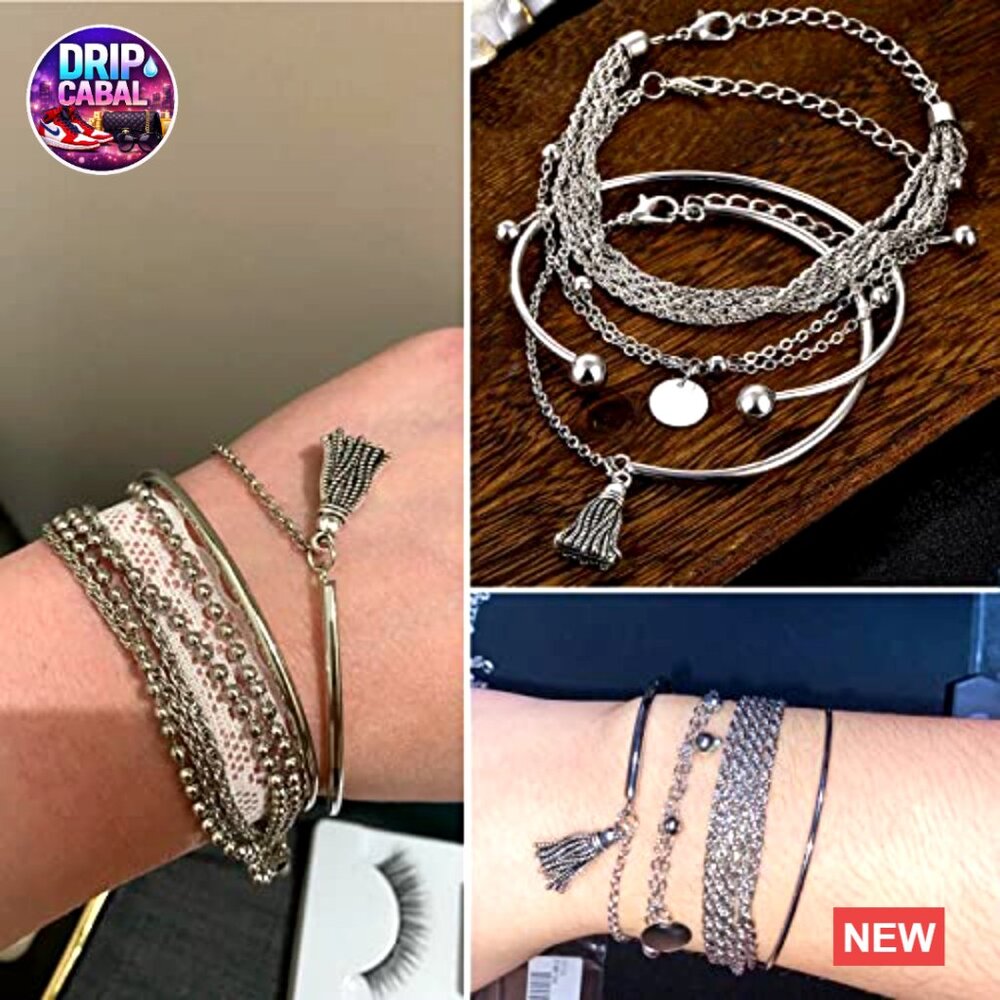 Stackable Chunky Dainty Bangles Adjustable Chain … - image 4